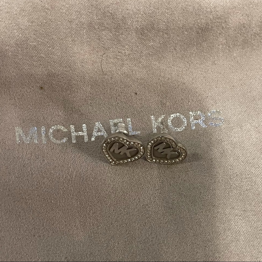 Michael kors heart sized mk earrings